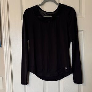Gottex Black Layered-Look Long Sleeve Top